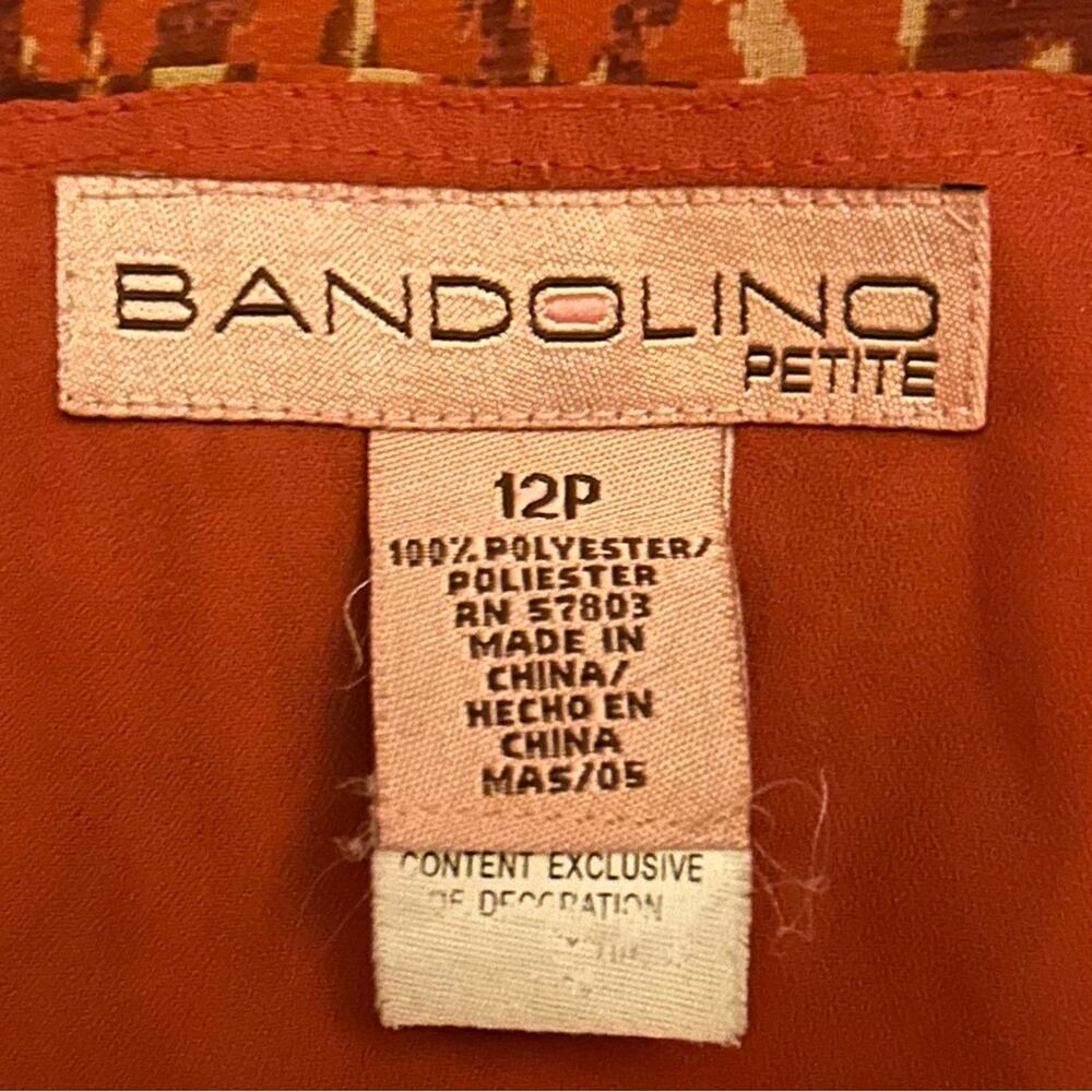 Bandolino Red Flowy Boho Patterned Blouse Size 12P - Picture 8 of 9